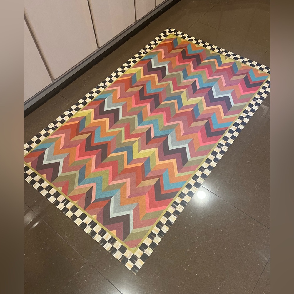 MacKenzie Childs Zig Zag Floor Mat - 3’0” x 5’0” Runner